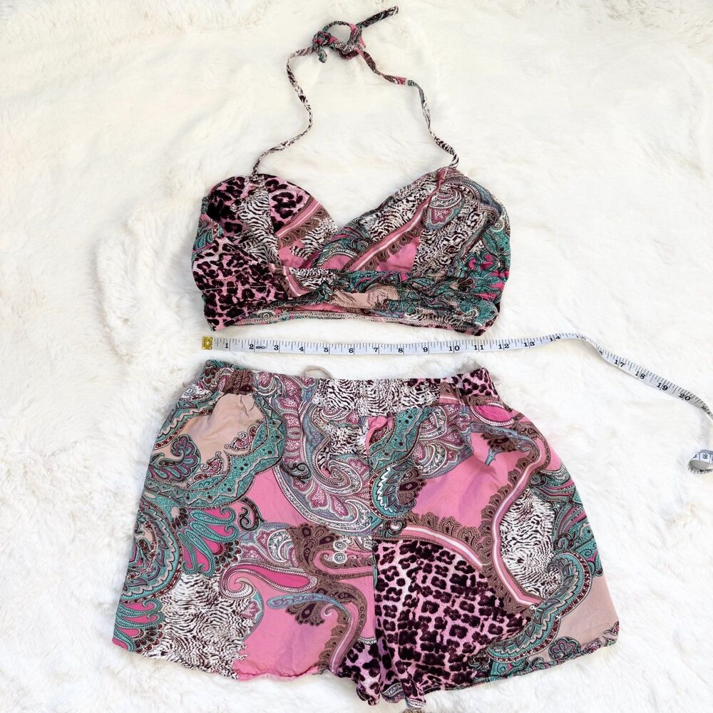 Festival Patchwork Psychedelic Halter Top & Short… - image 2